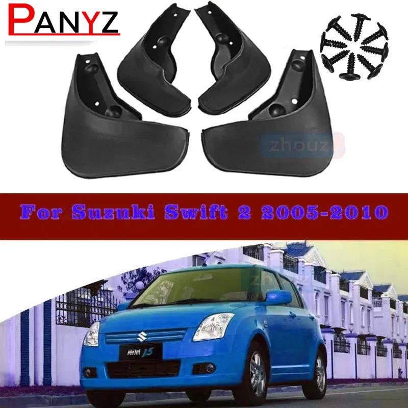 Car Mud Flaps For Suzuki Swift 2 II 2005-2010 Mudflaps Splash Guards Mud Flap Mudguards Fender 2006 2007 2008 2009