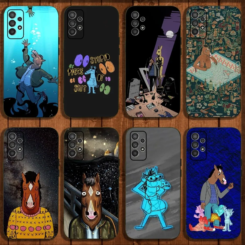 

B-Bojack cartoon H-Horseman funny Phone Case For Samsung Galaxy A13,A21s,A22,A31,A32,A52,A53,A71,A80,A91 Soft Black Cover