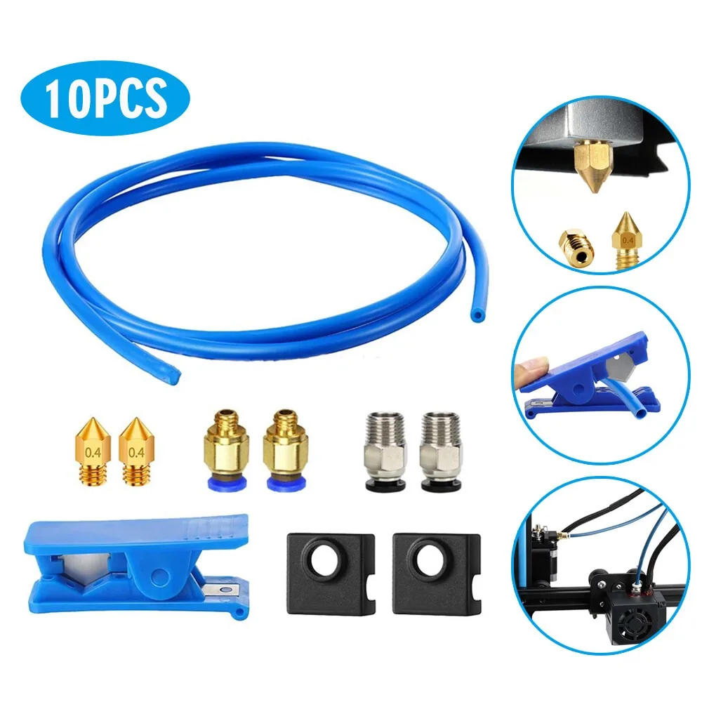 3D Printer Kit PTFE Tube for Capricorn Bowden 0.4mm Nozzles Tube Cutter Tubing Premium XS Bowden Teflon Tube 2M Extruder Fitting