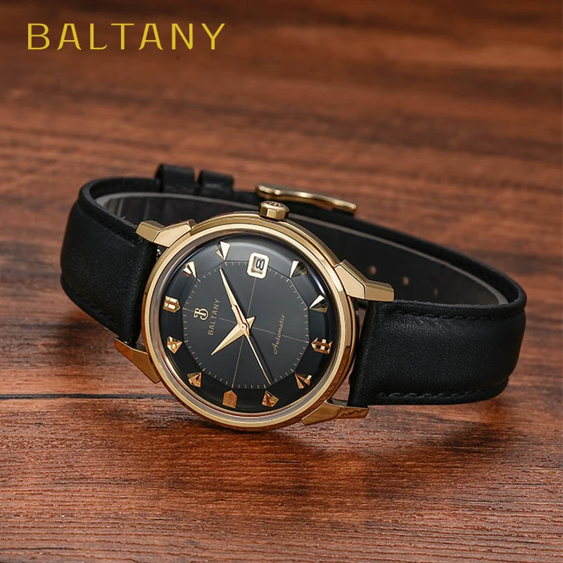 Relógio Baltny 36mm Pie-Pan Dial Constellation Homage S4106, Relógio de Luxo para Homens, 5Bar, Automático, Mecânico 9015.