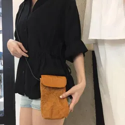 Genuine leather mobile phone bag vegetable tanned leather imported sheepskin Brand design luxury handmade crossbody women's bag