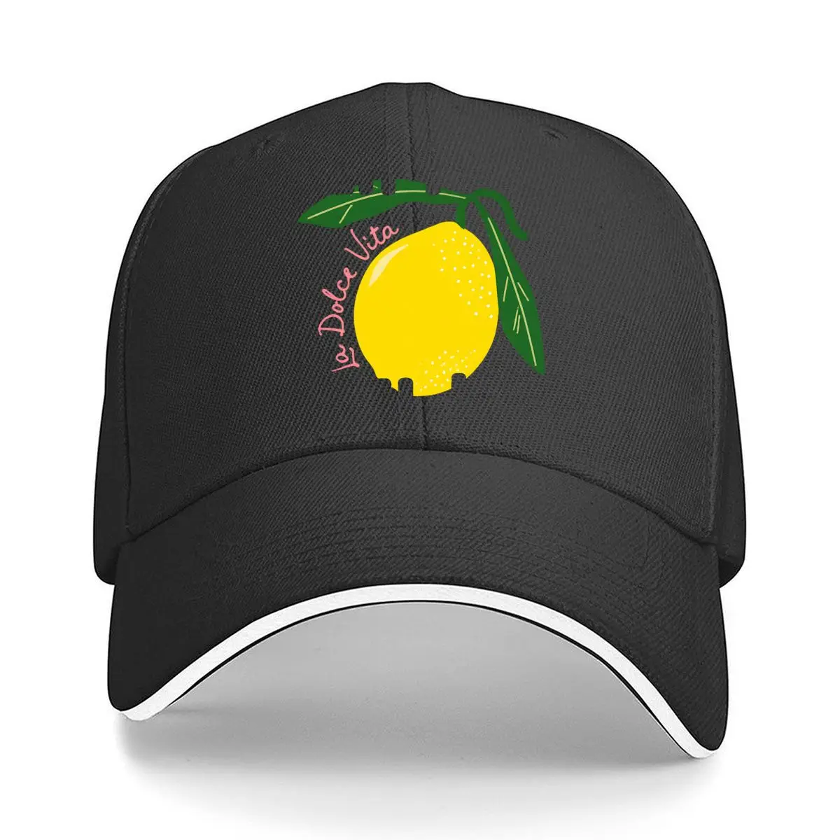 Dolce Vita Lemon Fruit Leaf Illustration Hip Hop hat Fashion Outdoor Sports Sandwich Baseball Cap