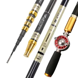 4.5M/5.4M/6.3M/7.2M/8.0M Adjust Position Super Light long Hard Carbon Fiber Hand Fishing Rod Telescopic Fishing Pole Stream