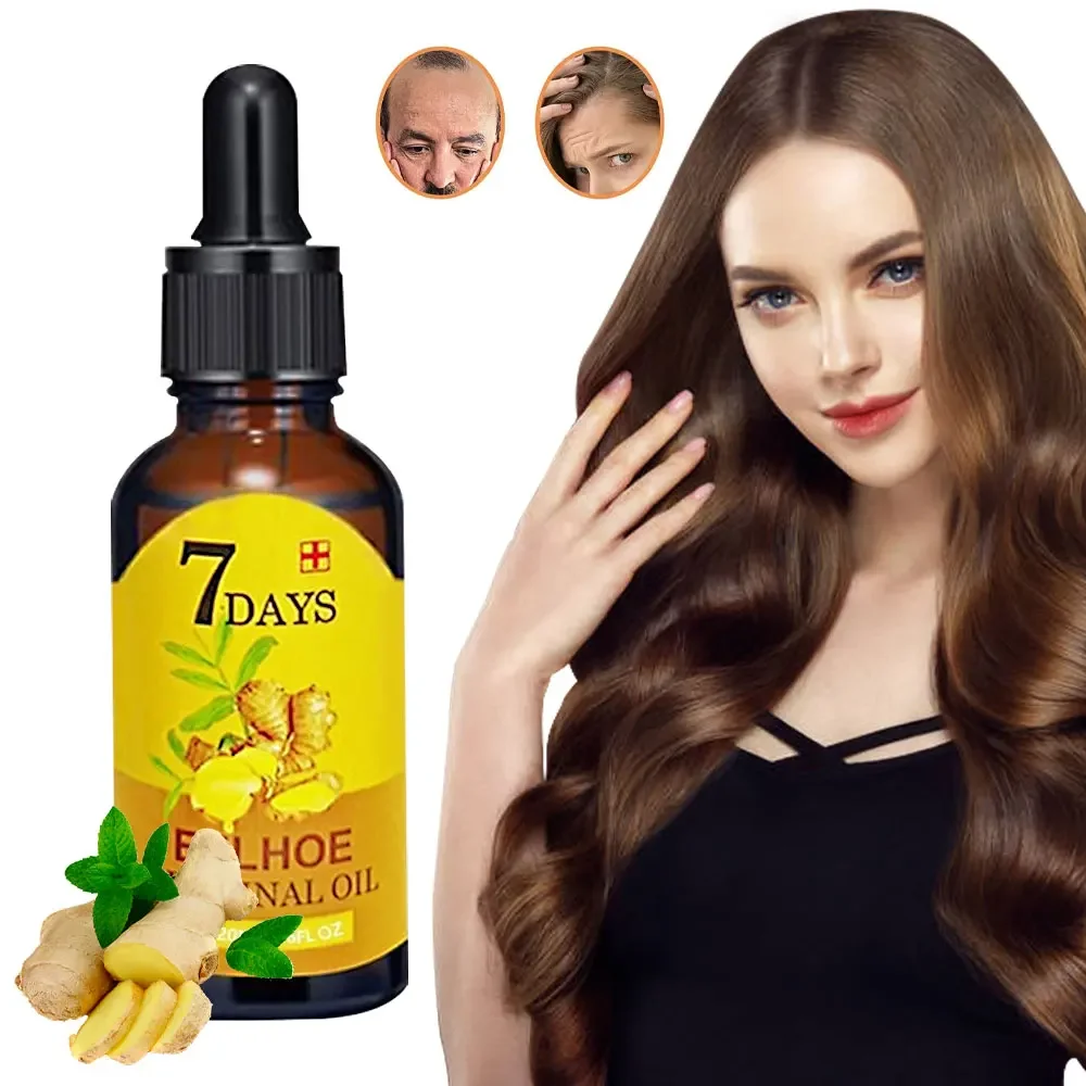 

EELHOE 7 days Hair Growth Serum Oil 20ml Dense Regrowth Ginger Hair Care Repair Liquid Essential Anti Loss hair products