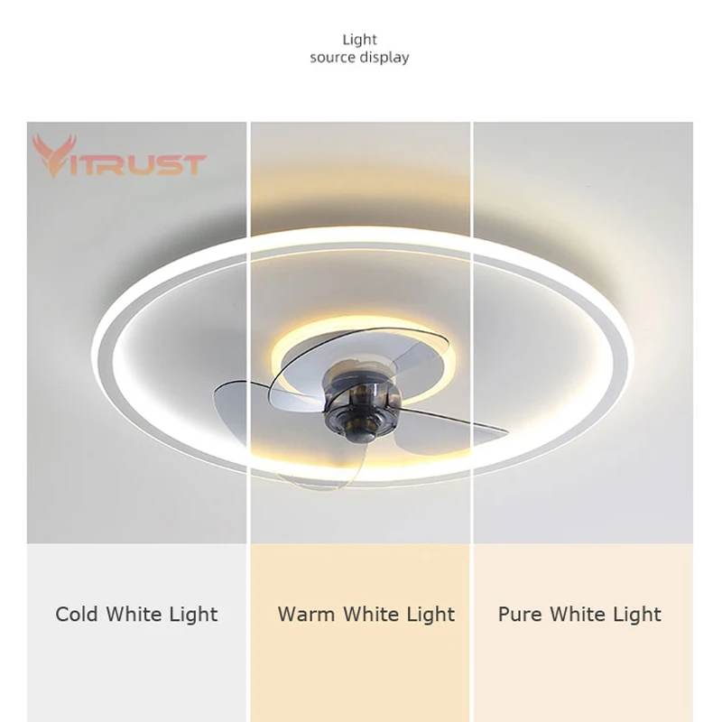 Low Profile Ceiling fan with Light Modern Flush Mount Enclosed Ceiling Fan with Dimmable LED Light and Remote Control