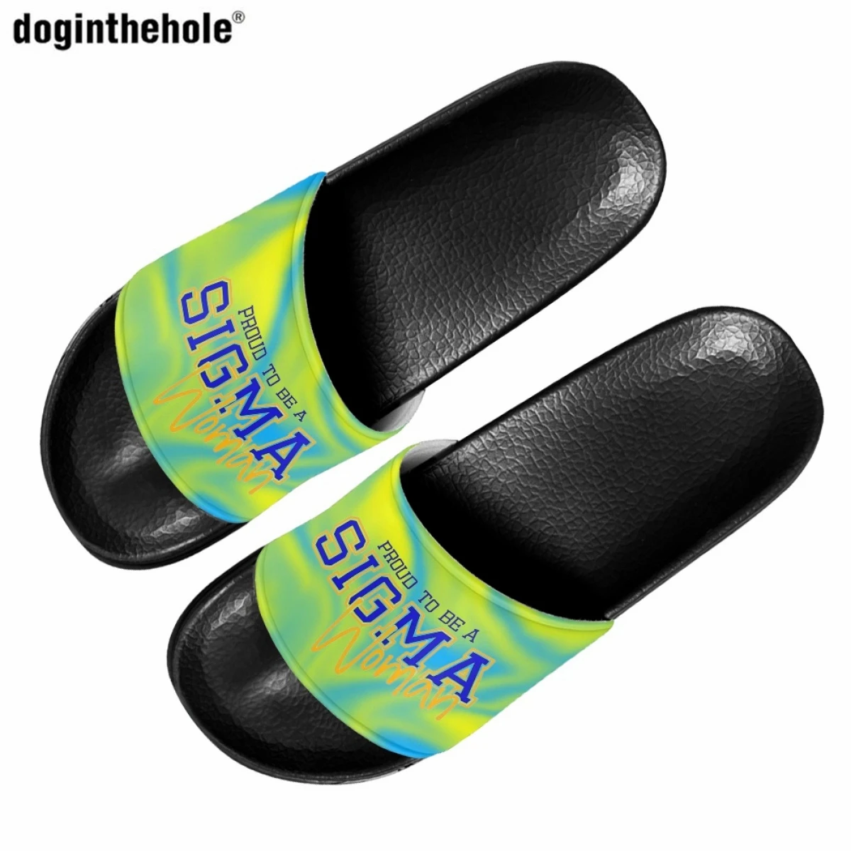 Doginthehole Sigma Gamma Rho Print Sorority Ladies Casual Sandals Fashion Trend Summer Outdoor Beach Sandals Couple EVA Slippers