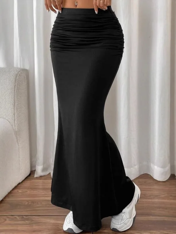 

Женская однотонная облегающая юбка-русалка, новинка весна-лето, элегантная модная юбка с высокой талией, плиссированная, повседневная, уличная, короткая, сексуальная