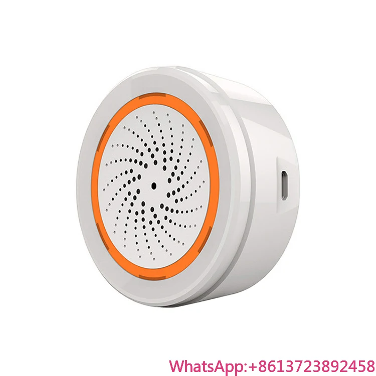 

2025 Golden Security Zigbee Wifi Indoor Sound and Light Flash Siren Alarm with USB Charger Tuya or Smart Life APP Control