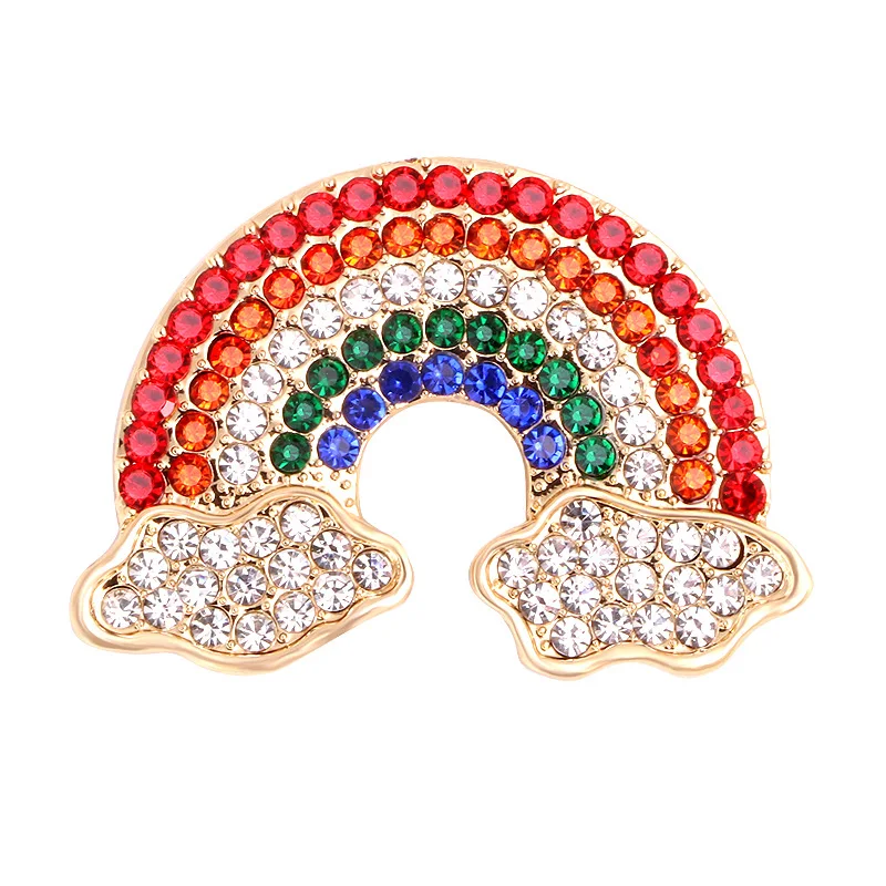 

Lovely Colorful Rhinestone Rainbow Brooches For Women Clothing Trendy Alloy Cloud Brooch Pins Party Casual Office Jewelry Gifts