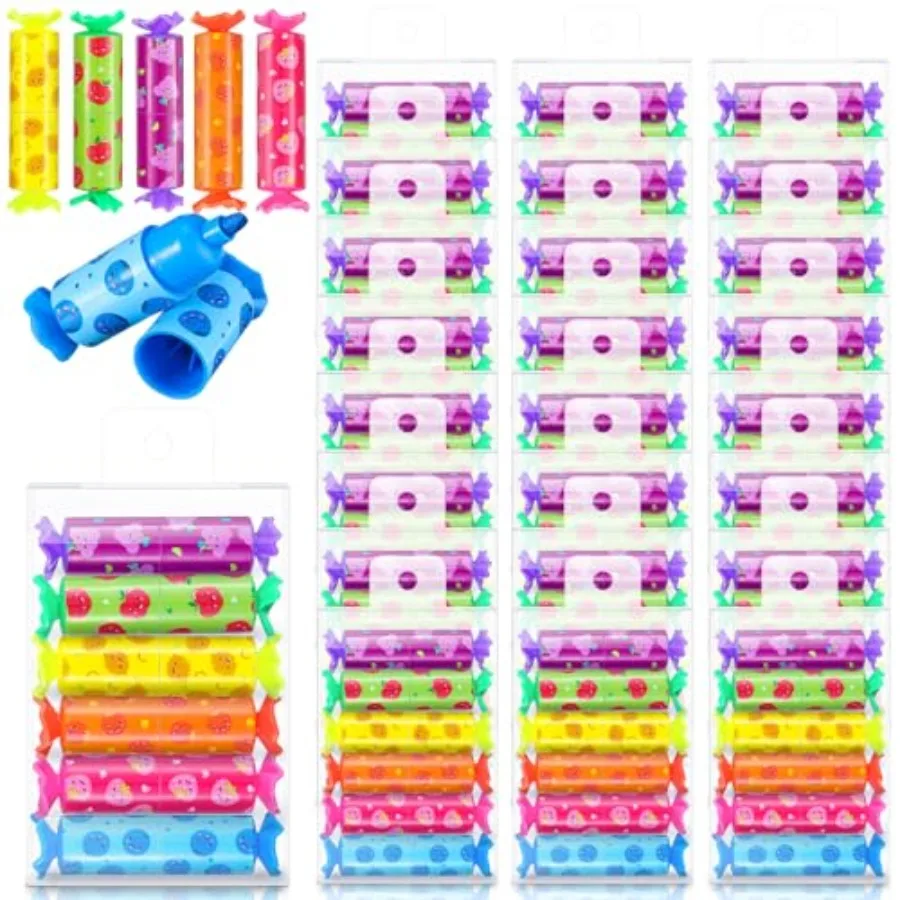 

Pcs Mini Highlighter Candy Pastel Highlighter for Kid Student 6 Colors Cute Chisel Tip Marker Pen for Candy Party Birthday Draw