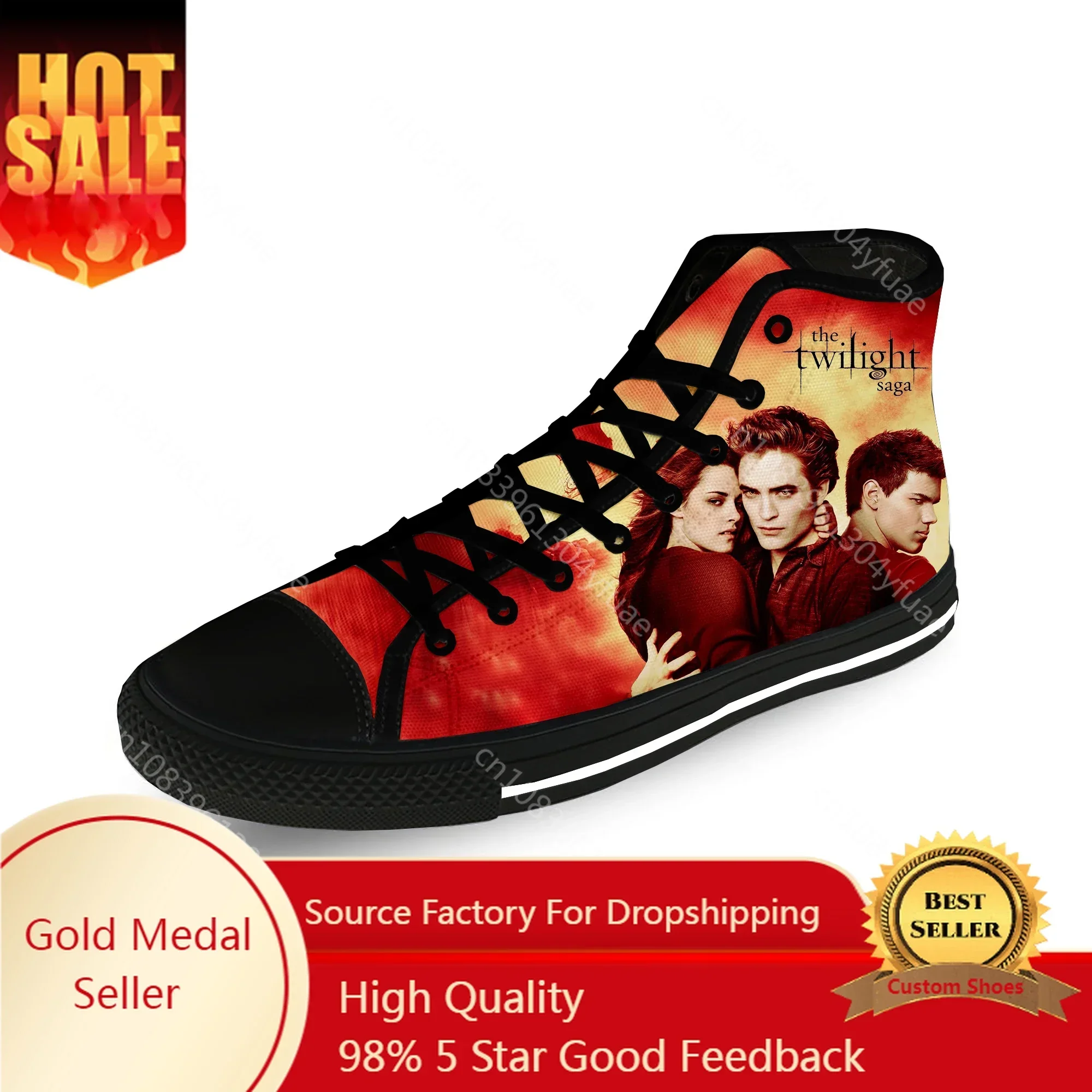 

Twilight Saga Movie Vampire Casual Funny Cloth 3D Print High Top Canvas Fashion Shoes Men Women Lightweight Breathable Sneakers