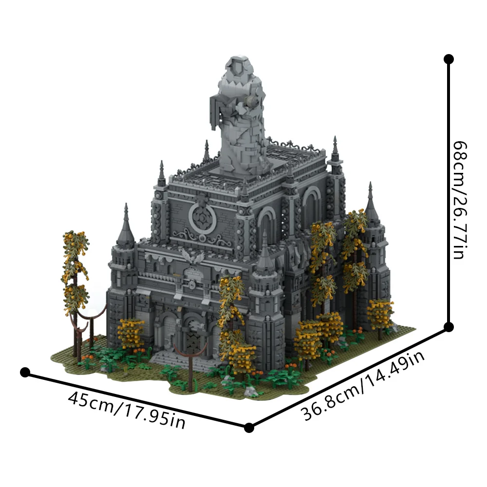 MOC Game Rings Heross Grave Building Blocks Model Medieval Black Castle Architecture Bricks Assembled Toy for Children Gift