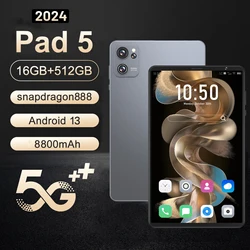 2024 Latest Pad 5 Pro Global Version Tablets Android 16GB +512GB 8 Inch Tablet PC Study For snapdragon 888 Dual SIM Card or WIFI