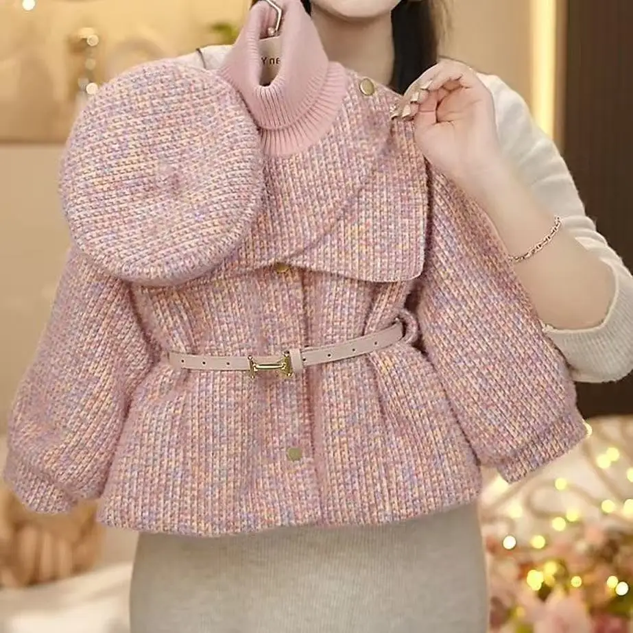 Girls Fleece Lined Thick Warm Jacket Autumn Winter Toddler Kids Padded Cotton Coat Children Winter Clothing 2-9Y
