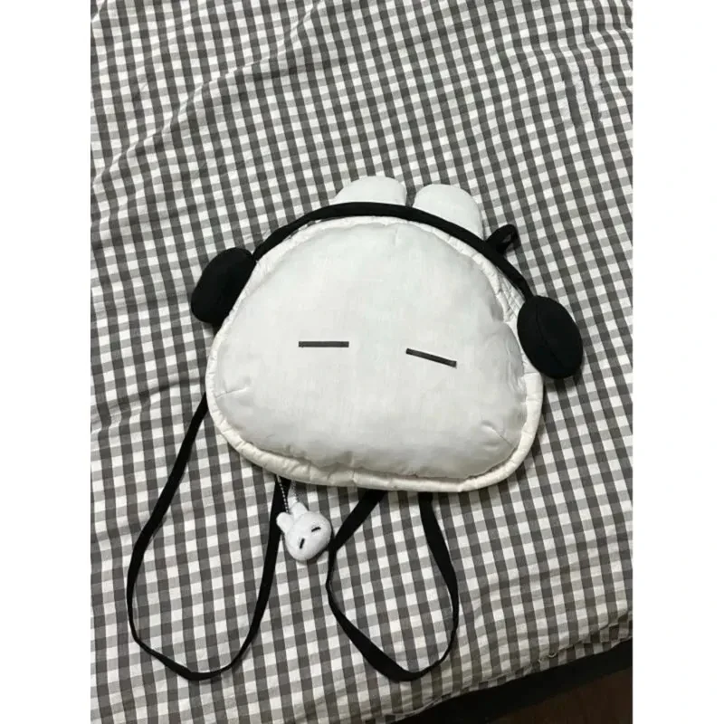 Earphone Bunny Backpack For Women  Portable Large Capacity Travel Knapsacks White Black Rabbit Head Shape Schoolbag Kids Gifts