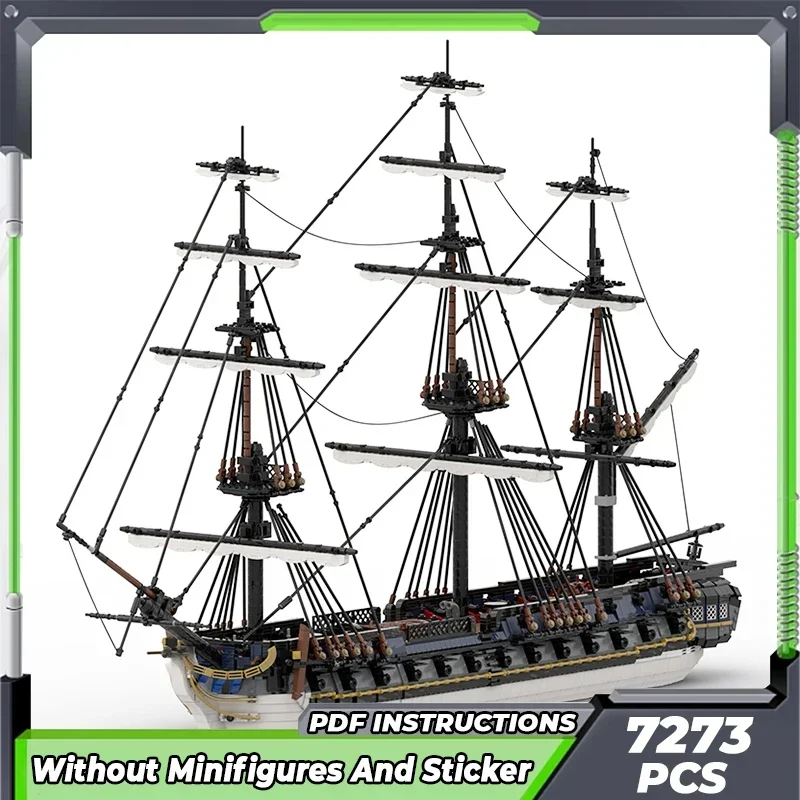 Moc Building Bricks Military Model French 44-gun Frigate Technology Modular Blocks Gifts Toys For Children DIY Sets Assembly