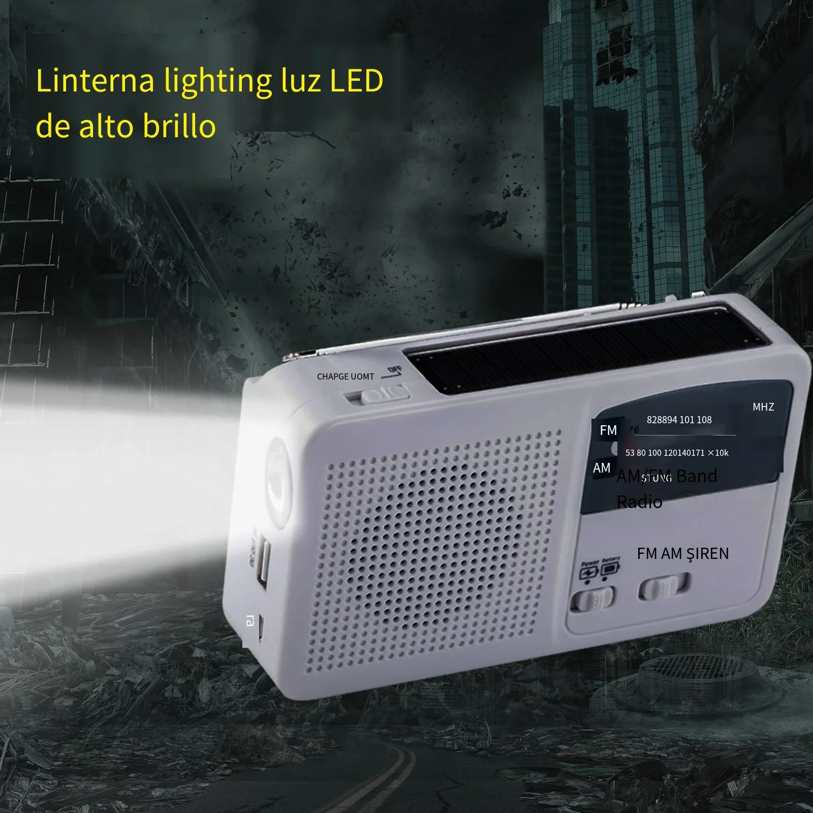 Solar-Powered Hand Crank Radio Solar Multifunctional Flashlight Power Bank Hand-crank Generator Solar Mobile Phone Charging