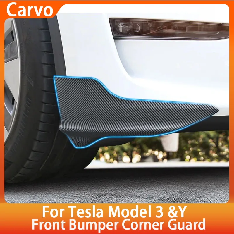 

Front Bumper Corner Strip for Tesla Model Y/3 Anti-Collision Car Thunder Style Corner Guard Front Bars Front Lip Protective Kit