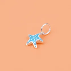 925 sterling silver drop starfish pendant handmade diy material bracelet necklace jewelry accessories female