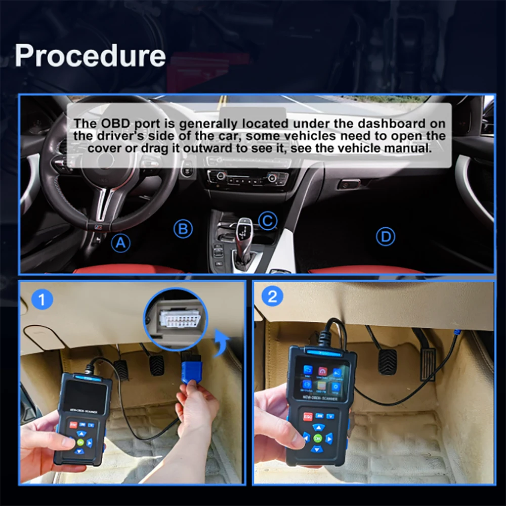 Professional 3-in-1 OBD2 Code Reader for Yamaha Honda, Car & Motorcycle Diagnostic Tool with Battery Scan and Fault Clearing