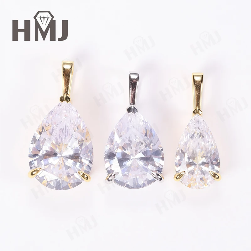 Gargantilla con colgante de gota de agua, collar de moissanita de plata 925 con forma de pera, cadena apilable para fiesta, boda, accesorios de lujo, moda