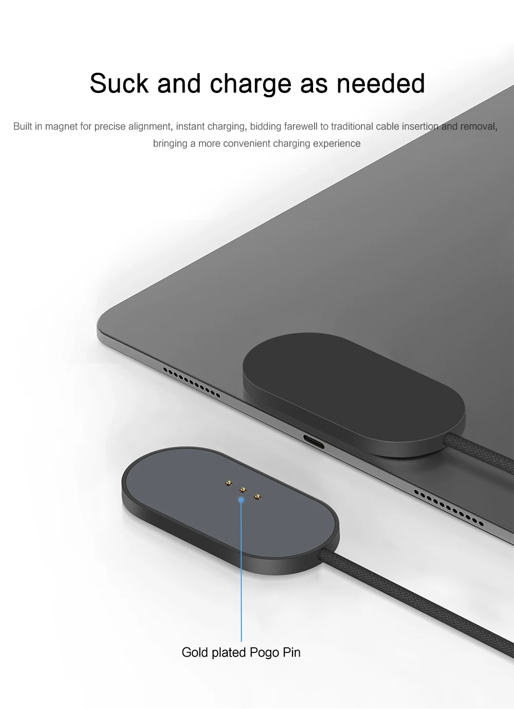 AJIUYU Magnetisches kabelloses Ladegerät für iPad Pro 13 Zoll/11 Zoll/12,9 Zoll/10,9 Zoll, schnelles Laden mit USB-C-auf-C-Ladekabel, intelligentes iPad-Ladegerät – Detail 7