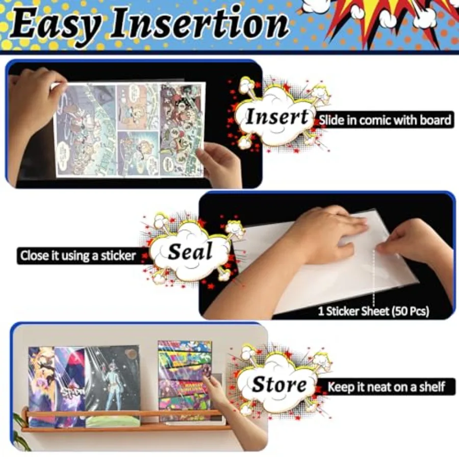 20 sets huidige stripboekentassen en borden 20ct verdikte 27PT stripboek steunborden 20ct zuurvrij doorzichtige beschermer Comic Bo