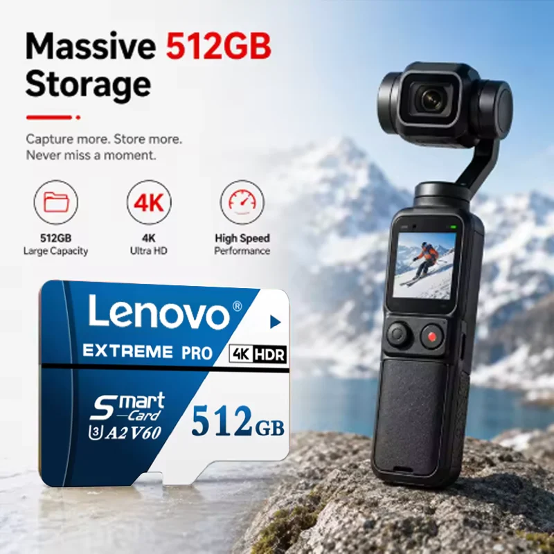 Lenovo High Endurance SD Card 512GB 256GB Full HD 4K Memory TF Card 64GB 128GB High Speed SD Card for DJI Insta360 Dash Cams