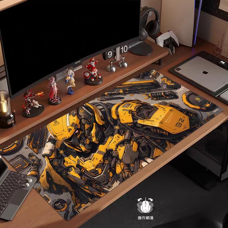 

Cartoon HD Print Gundam Leather Mouse Pad Oversized Computer Keyboard Pad Anime Game Anime Boys Anti-Slip Gaming Mat Laptop Mat