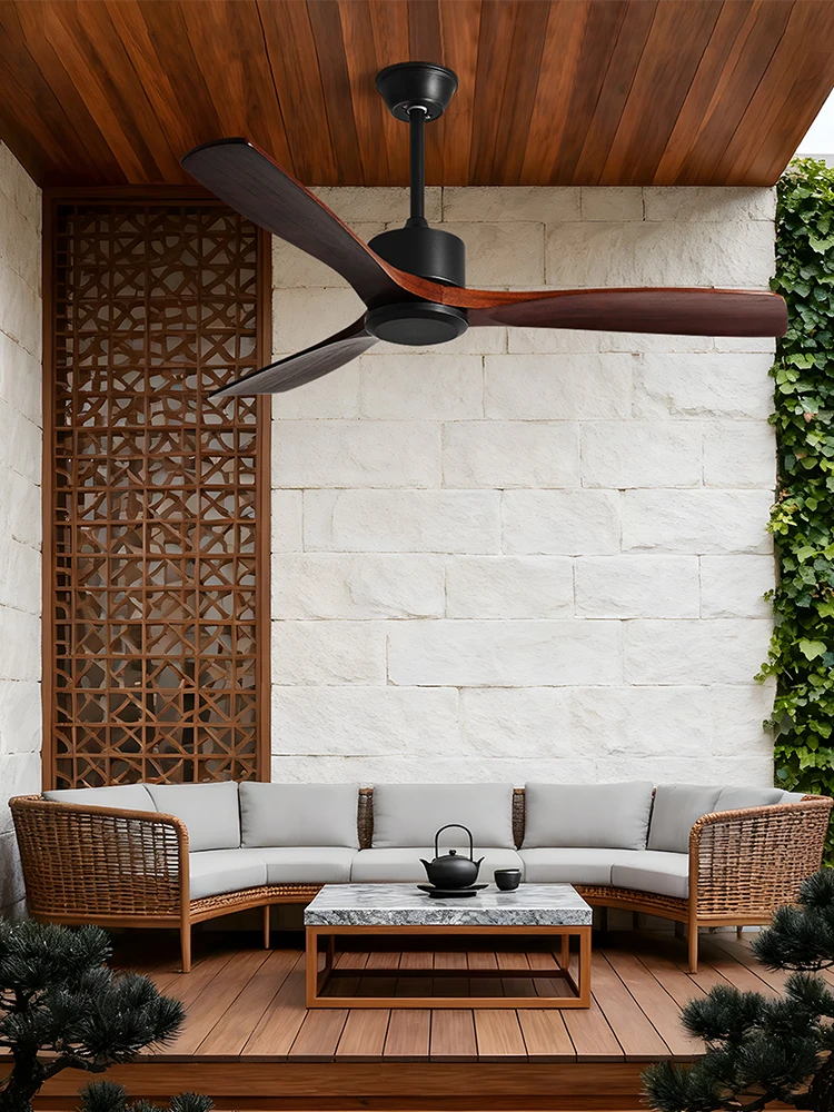 Large Wind-Powered Black Ceiling Fan for Restaurant, Living Room, Household Use, No Light, Electric Fan, Fan Chandelier