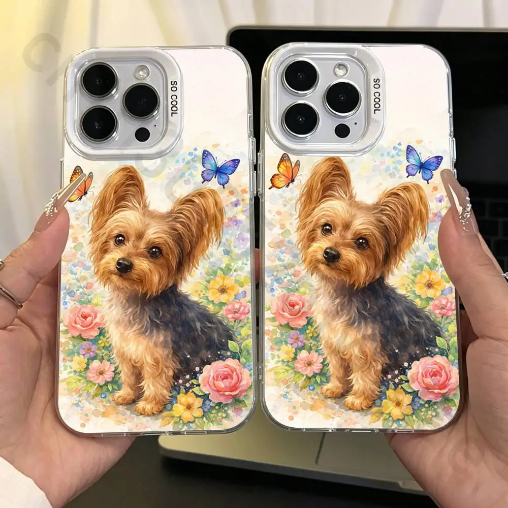 Yorkshire Terrier dogS Phone Case for iPhone 17 16 15 14 ProMax 13 11 Pro Max air Plus Matte IMD Laser Cover
