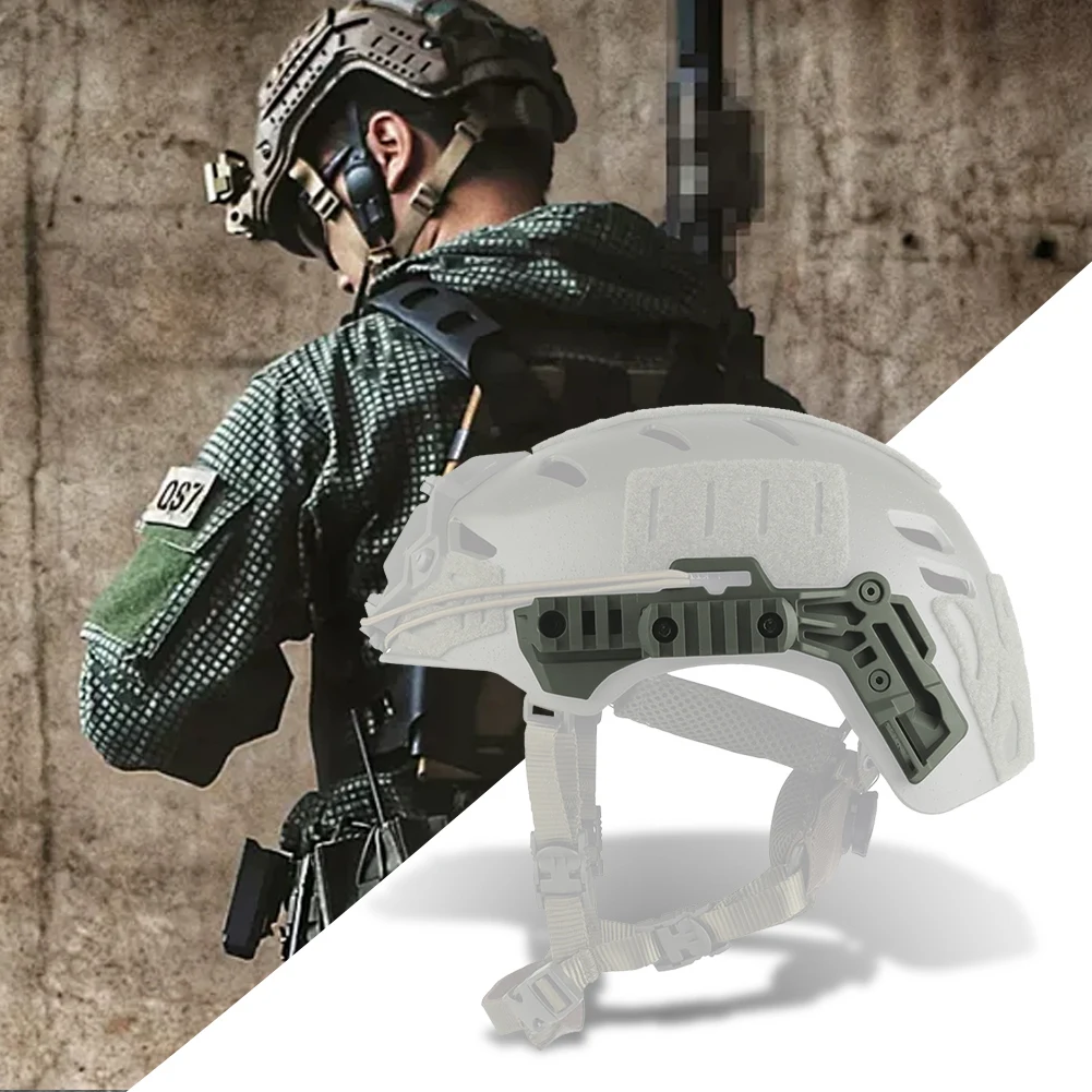 Trilho de guia lateral para capacete, trilho de montagem de capacete de nylon, trilho lateral para capacete de combate profissional, acessórios para capacete wendy