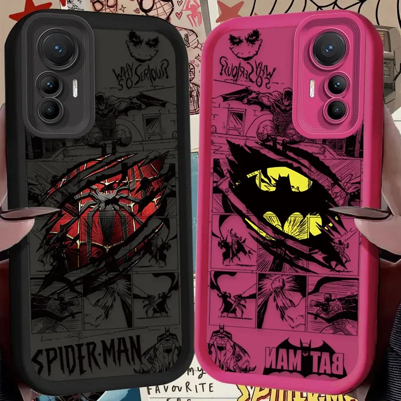 Marvel Batman Spider Man Case for Xiaomi 14T 13T 12T 11T 13 12 11 Lite 5G NE POCO X6 X5 F6 F5 F3 X4 GT X3 NFC M5S C65 M6 Pro 4G