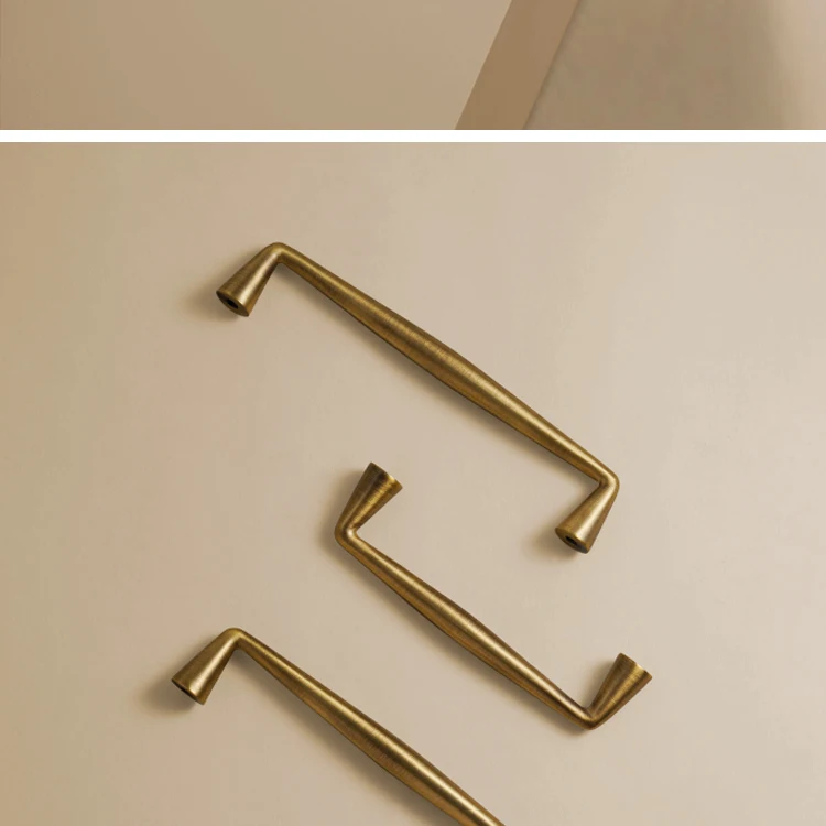 Dooroom Massiver Messing Luxus Antik Küchengriff Minimalistisches Design Stilvoller Schrank- und Kleiderschrankgriff Lange Hardware-Griffe – Detail 9