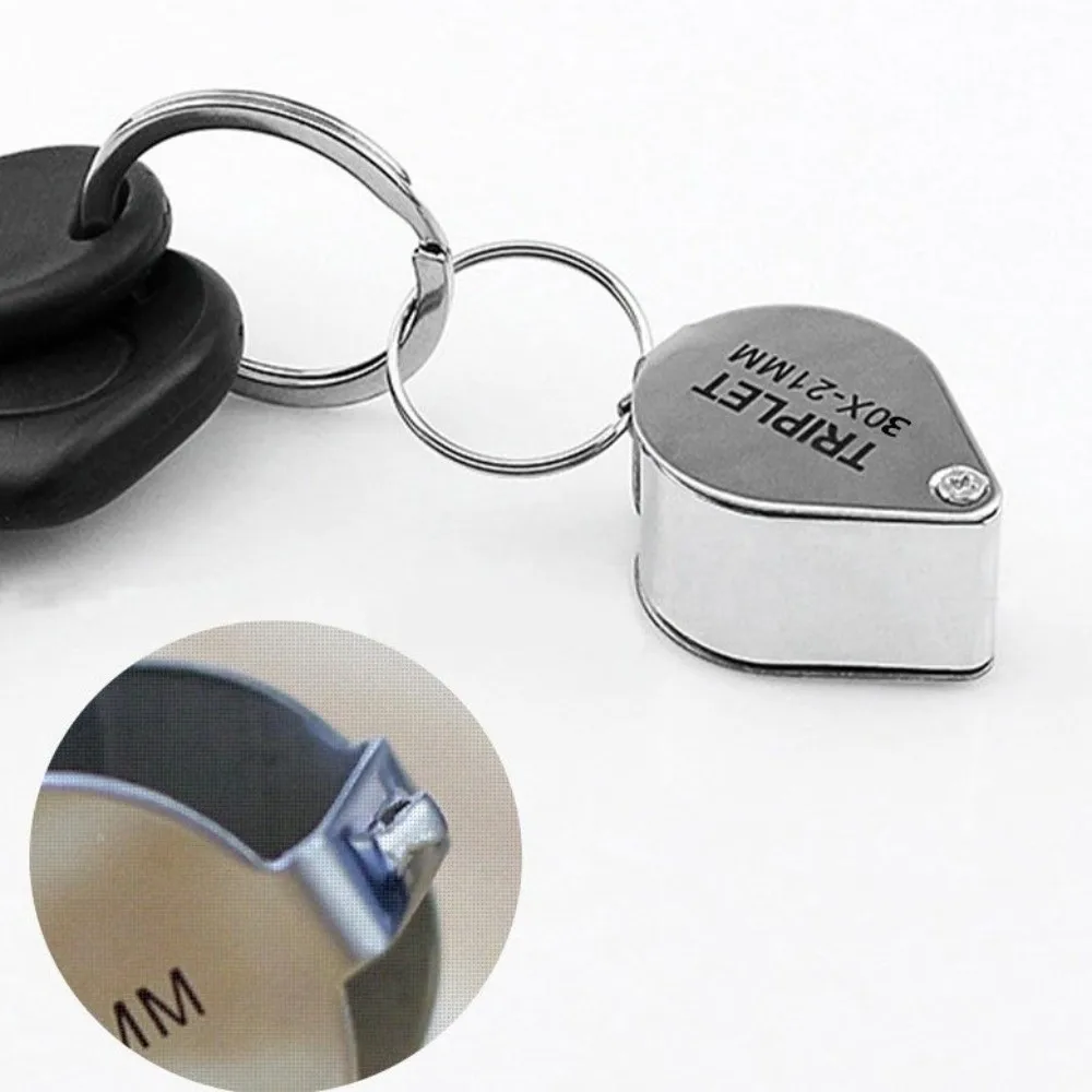 10x 20x 30x 21mm High Magnification Jewelry Magnifying Glass Alloy Glass Lens Pocket Loupe Portable Lightweight