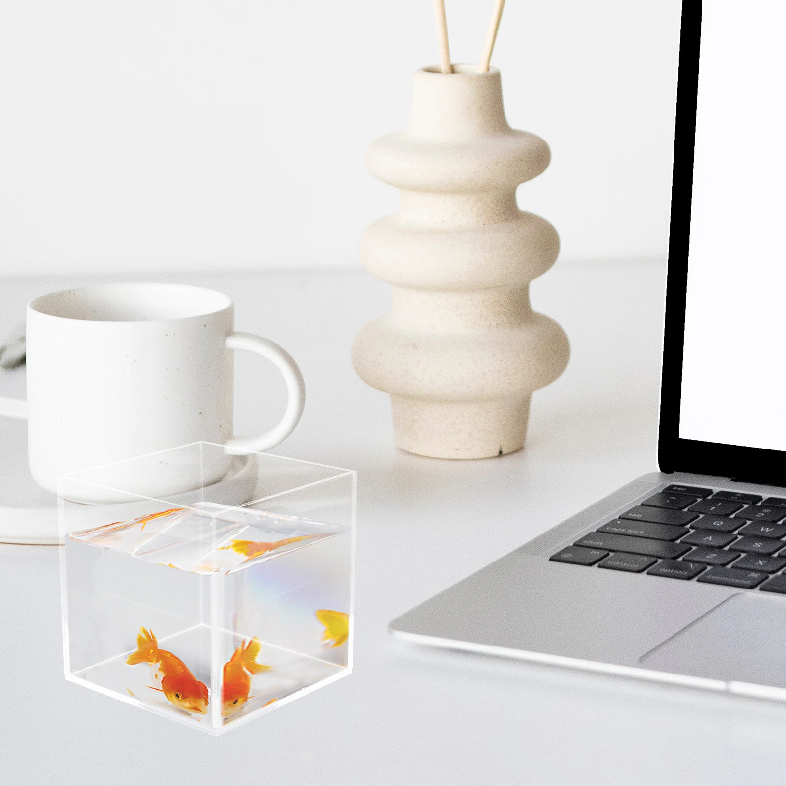 

Clear Desktop Mini Aquarium Multi-Function Betta Fish Tank Household Transparent Goldfish Tank For Home Decor Easy Cleaning
