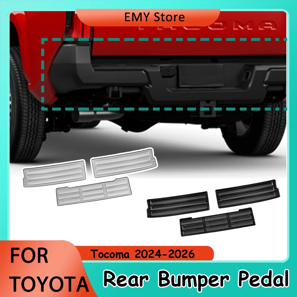 

Stainless Steel Running Board Rear Bumper Step Bar Silver/Black Anti-Slip Steps Fit Toyota Tacoma 2024 2025 2026 Car Parts