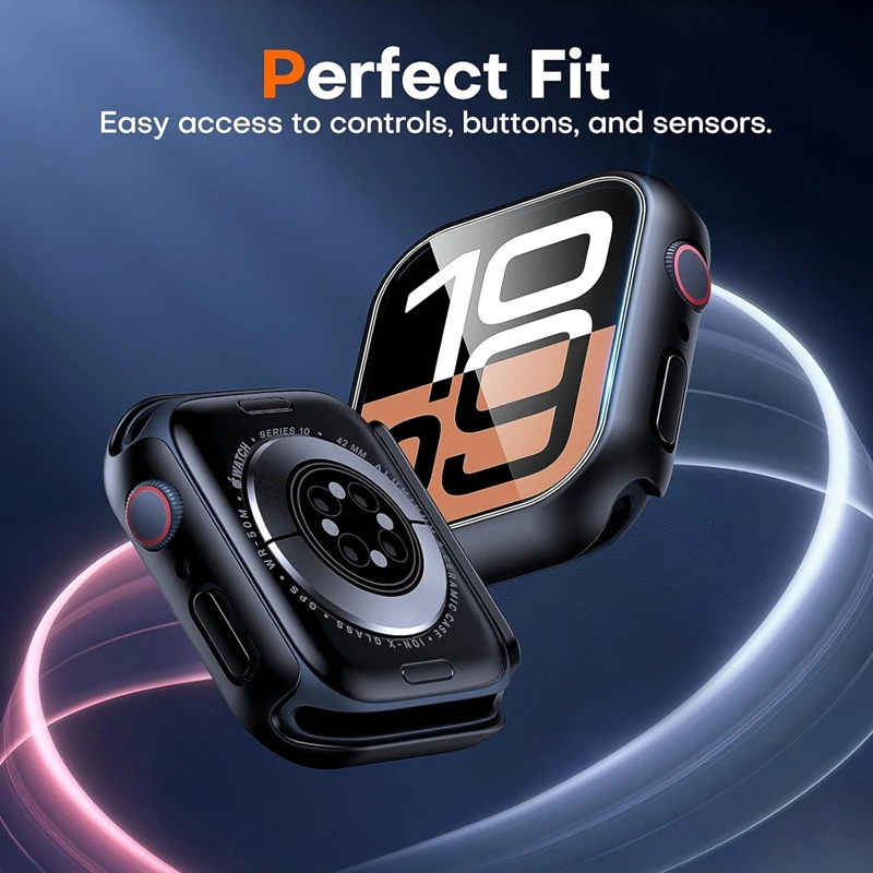 Vidro + capa para apple watch case 10 9 8 7 6 se 5 iwatch accessorie protetor de tela iwatch série 46mm 44mm 40mm 41 45mm 38 42mm