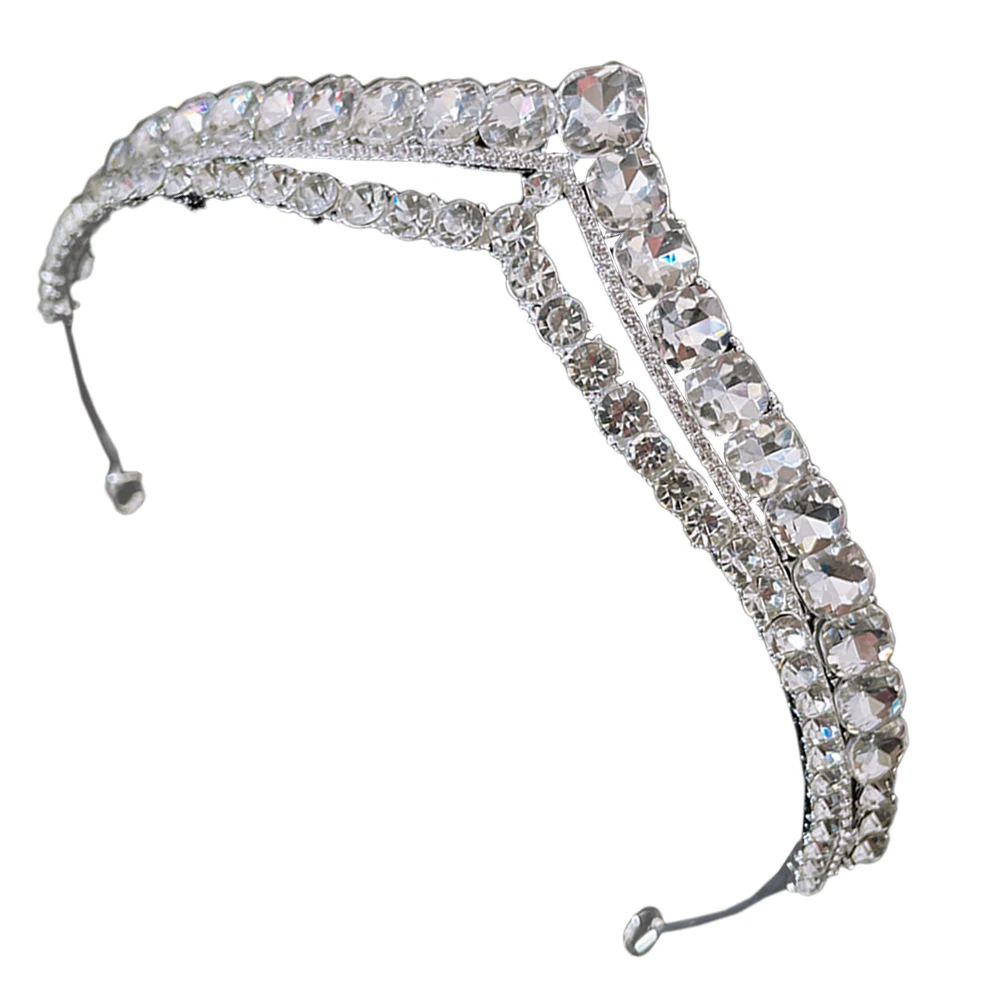 

Rhinestone Crown Headb Wedding Bride Bridal Tiara Hair Accessories Birthday Party Girls Decorative Prop Rhinestone Tara