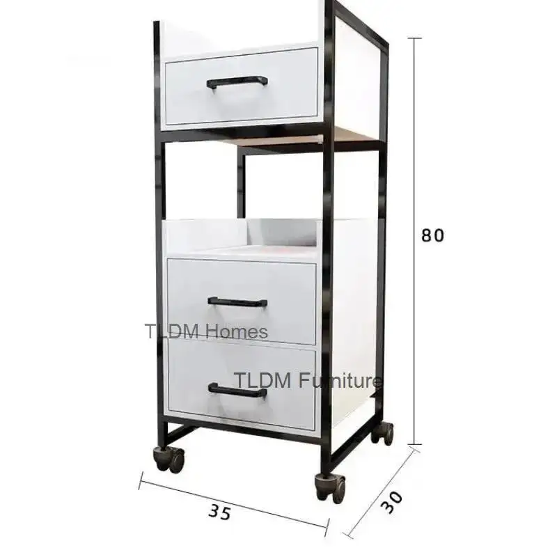 خاص صالون عربات خزانة صالون الشعر الأثاث التجاري صالون حلاقة عربة أدوات تخزين متعددة الوظائف مع درج j #6