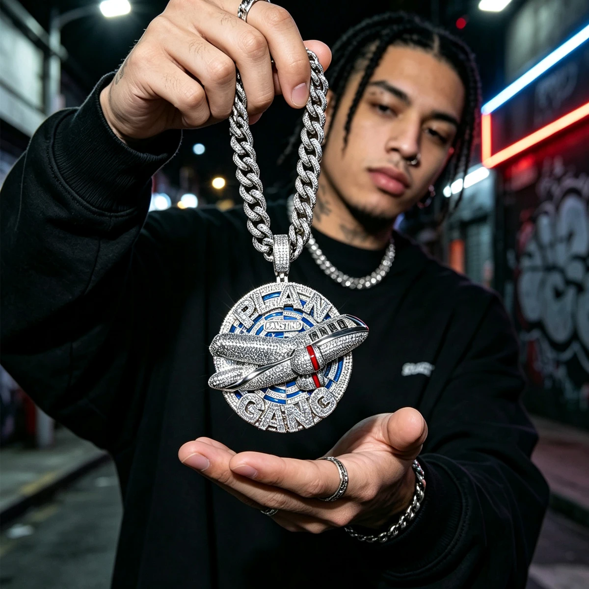 Iced Out Plan Gang Pendant CZ  - Men'S Accessories Target review and price