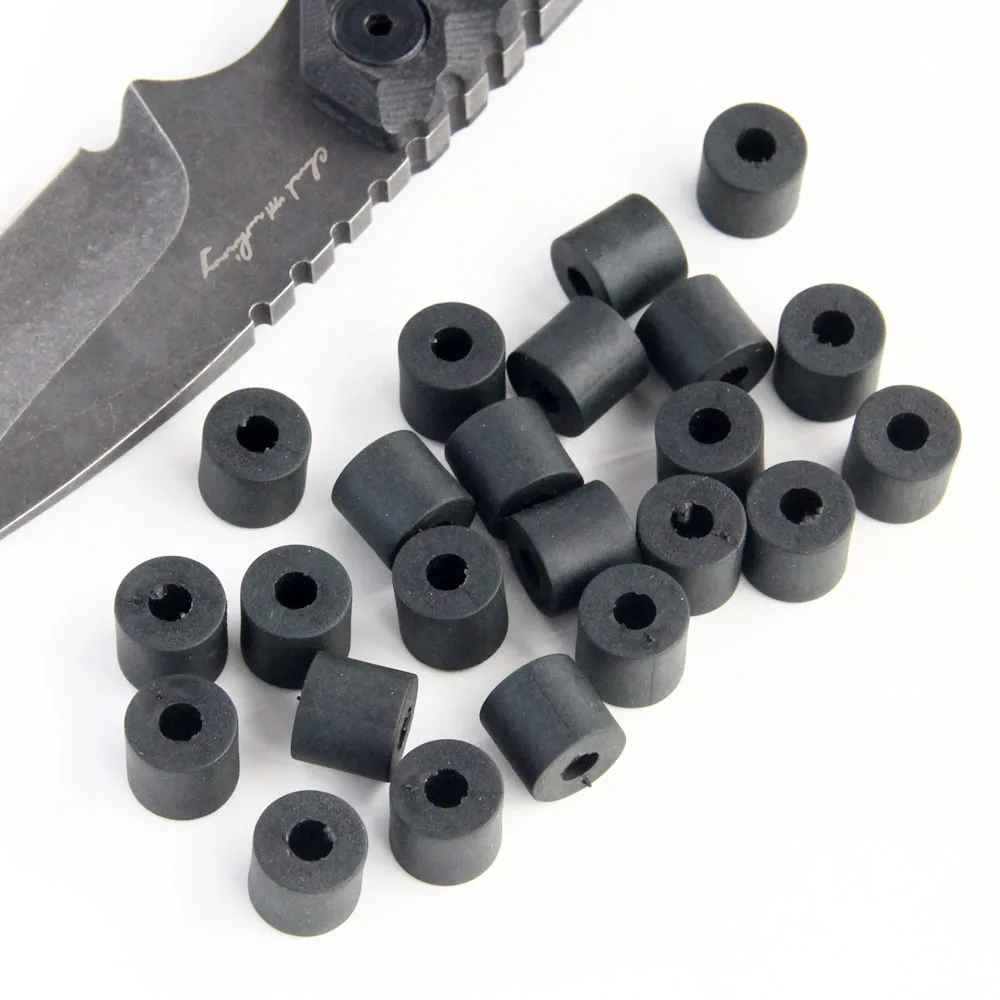 50pcs 11mm Thick Multi Purpose Rubber Washer  Black Nylon Round DIY Sheath Holster Spacers