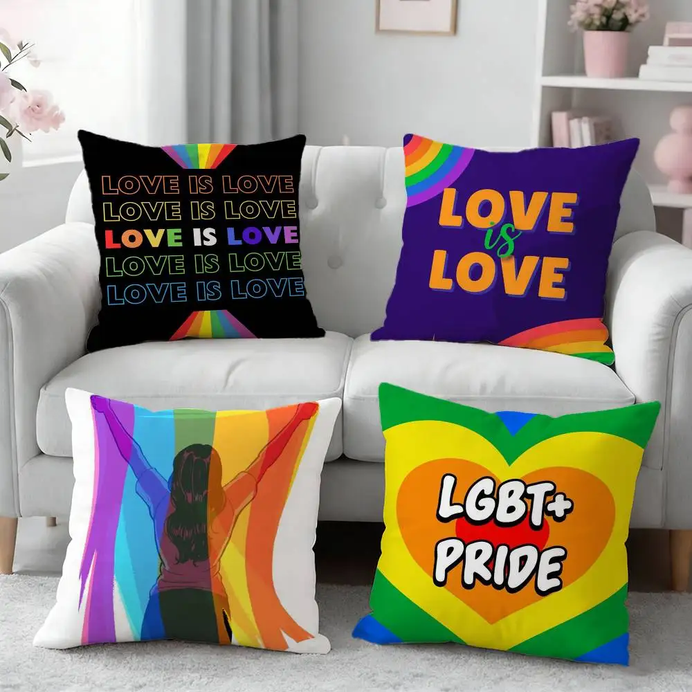 

Gay Lesbian LGBT Rainbows Pillow Case Cushion Cover Throw Pillow Case For Car Sofa