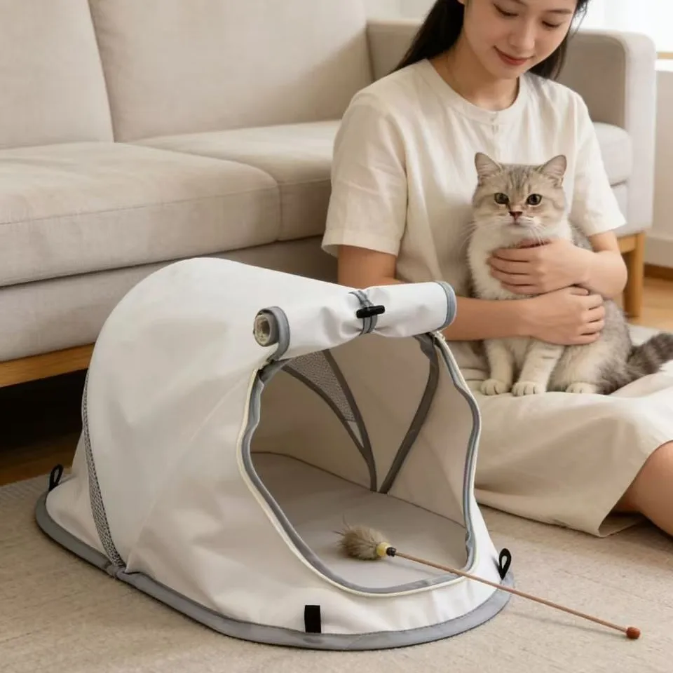 Puppy Kitten Pet Tent Hut Nest Outdoor Grass Outing Camping Picnic Sun Protection Indoor Light Carry