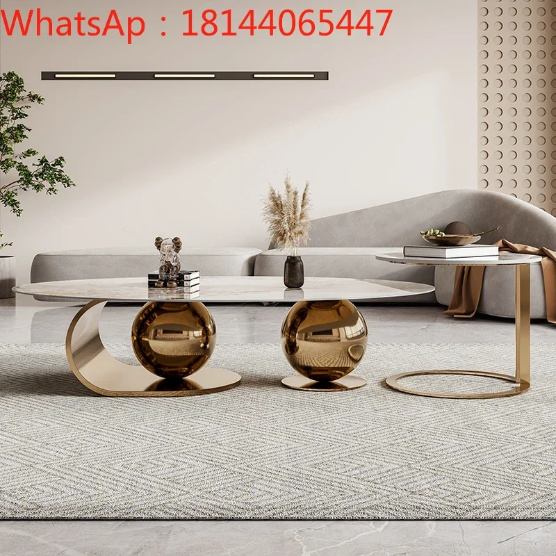 

Rockboard coffee table combination light extravagance simple living room household designer Italian style minimalist high sense