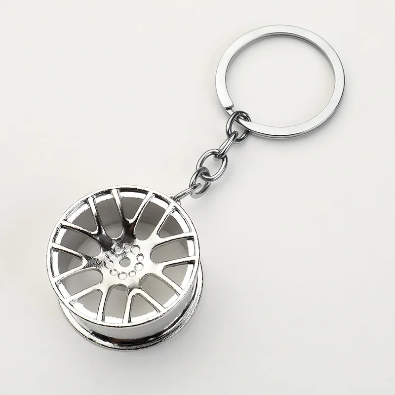Metal Keychain Car Wheel Key Chain Auto Key Ring Pendant Car Styling Accessories image 3