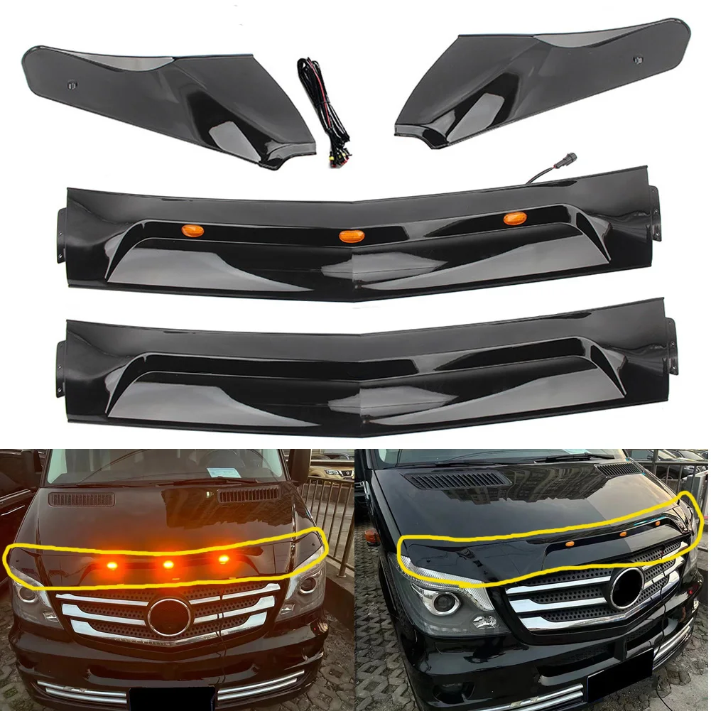 

Front Engine Grill Lip Molding Cover Trim Protector Garnish Bug Shields Car Styling For Mercedes Benz Sprinter W906 2014-2017