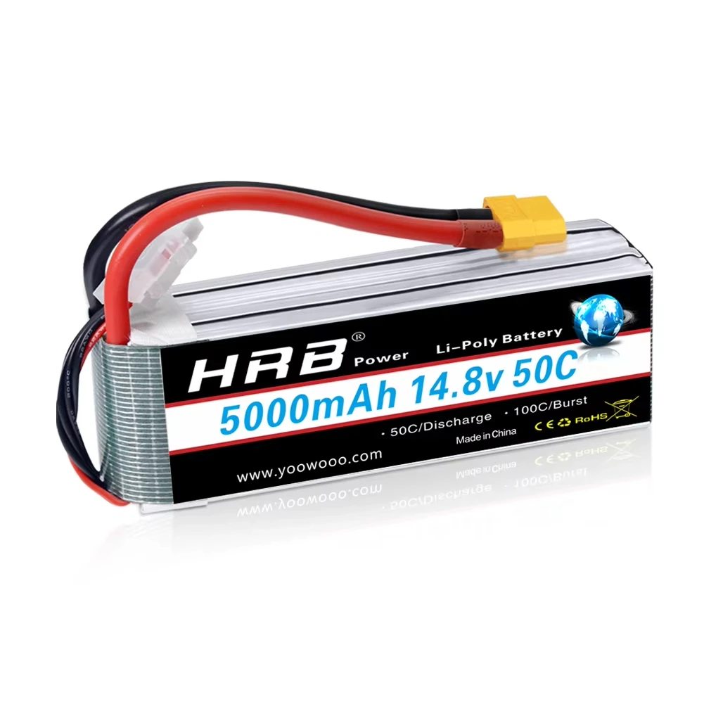 HRB Lipo Batterie 4S 14,8 V 5000 mah 50C EC5 XT90 XT60 Deans T XT90-S RC Teile Für VKAR BISON Buggy Auto FPV Flugzeuge 1/10 Boot