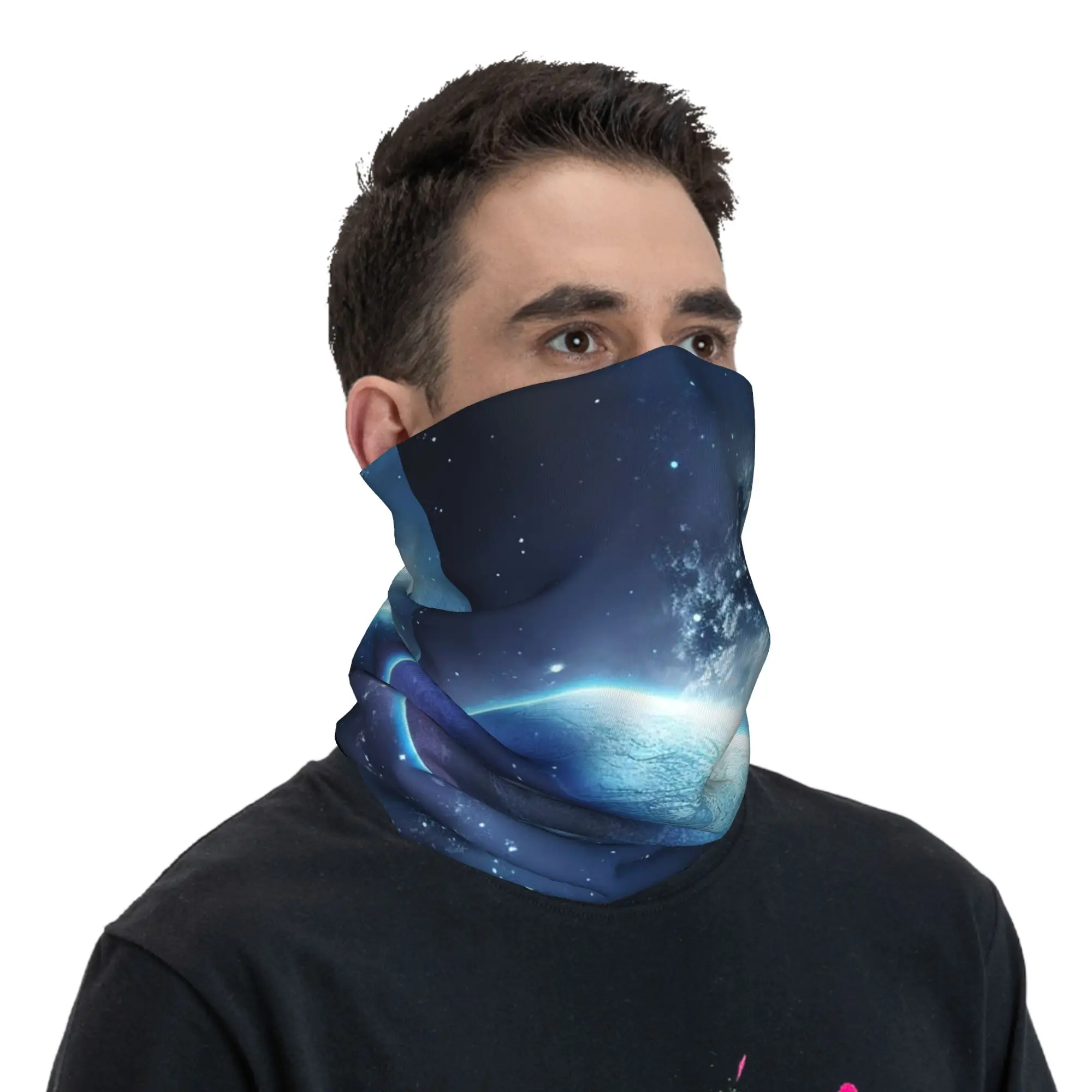 Planet Earth Bandana Neck Cover Printed Mask Scarf Headband Cycling for Men Women Adult Washable