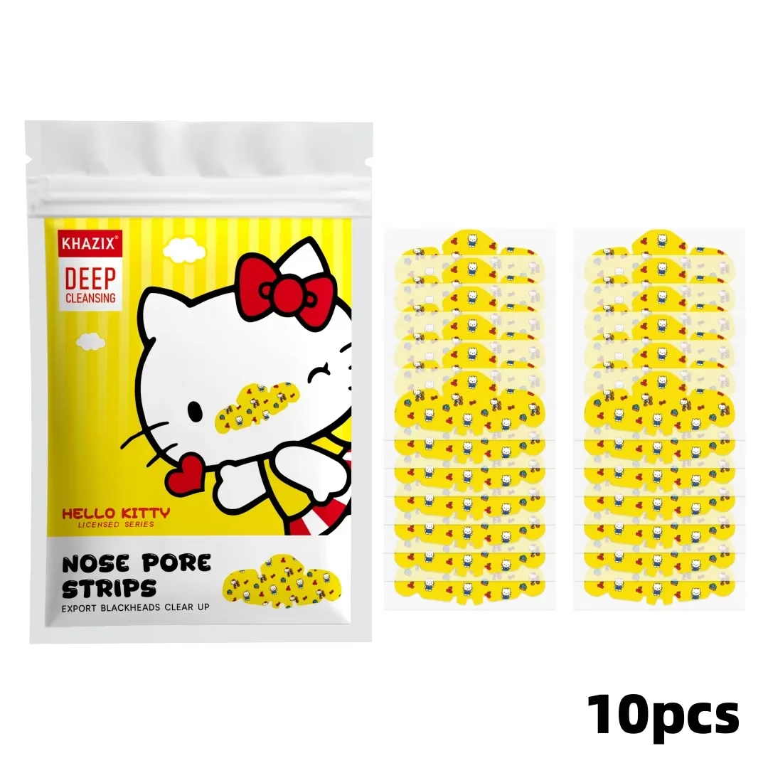 10pcs Hello Kitty Nose Pore Strips 10PCS Cute Cartoon Design Nose Stickers Kawaii Beauty Care Gift for Women